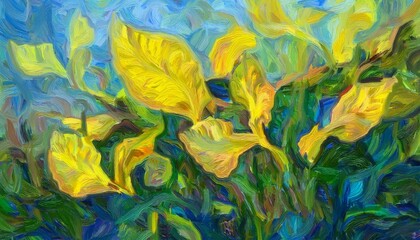 impressionist colors of acquatic plants