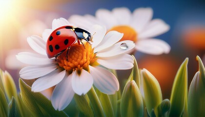 Obraz premium ladybug on flower
