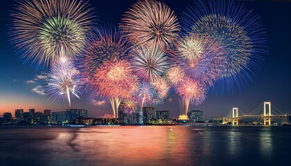 Obraz premium japan night fireworks
