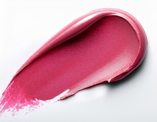 pink lipstick swatch on white background beauty product texture