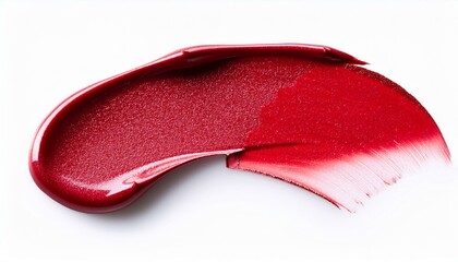 red lipstick and swatch isolated on white background