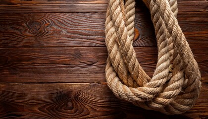 Fototapeta premium rope against wooden backdrop