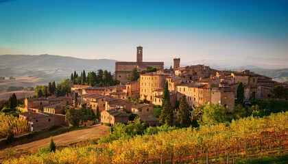 Obraz premium the village of san quirico d orcia in tuscany