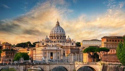 Fototapeta premium view of saint peter s basilica in rome