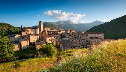 Fototapeta premium view of the village of pacentro