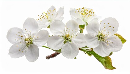 Fototapeta premium white cherry blossom isolated on white background cutout