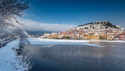 winter scenery in kastoria