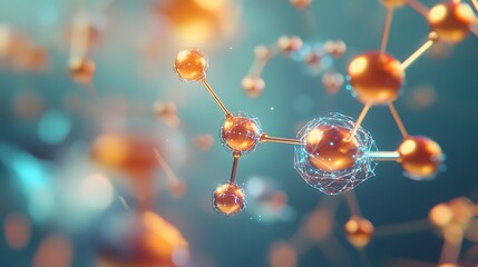 Science background with molecule or atom, Abstract structure for Science or medical background, 3d illustration. 