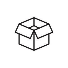 Box icon Simple thin outline