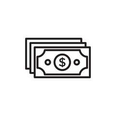 Cash icon Simple thin outline