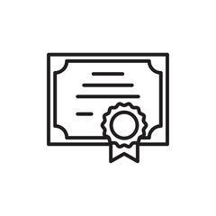 Certificate icon Simple thin outline
