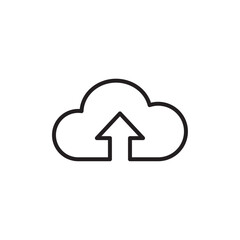 Cloud upload icon Simple thin outline