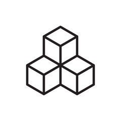 Cube icon Simple thin outline