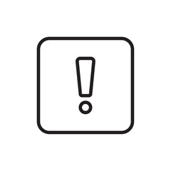 Exclamation button icon Simple thin outline