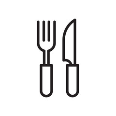 Fork and Knife icon Simple thin outline