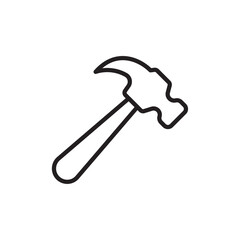 Hammer icon Simple thin outline