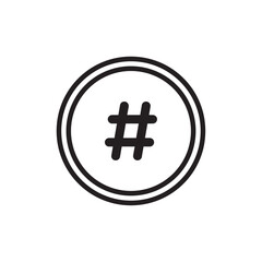 Hashtag icon Simple thin outline