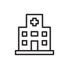 Hospital icon Simple thin outline