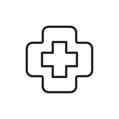 Obraz premium Hospital sign icon Simple thin outline