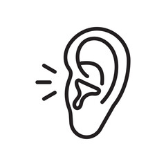 Listening icon Simple thin outline