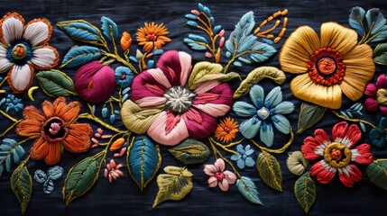Embroidered vintage textile