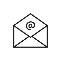 Open email icon Simple thin outline