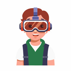 VR headset for immersive virtual reality gaming simulation. Technology goggles, modern gadget, glasses, headgear for digital cyber entertainment. Flat vector illustration isolated on white background
