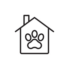 Pet house icon Simple thin outline