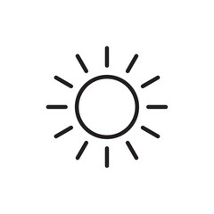 Sun icon Simple thin outline