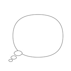 シンプルな吹き出しモノクロ線画イラストSimple monochrome line drawing illustration of a speech bubble.
