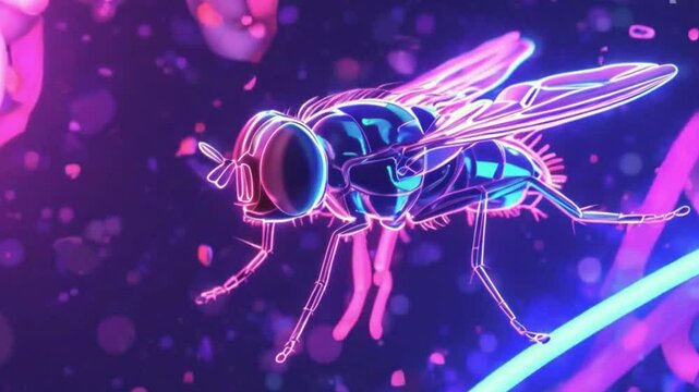 Digital illustration of a housefly 