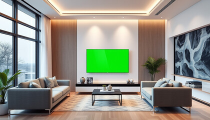 modern living room interior with fireplace