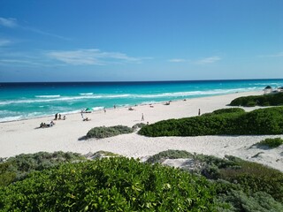 cancun caribbean beach aerial