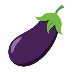 Eggplant vector silhouette on white background