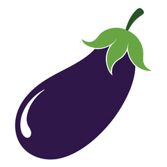 Eggplant vector silhouette on white background