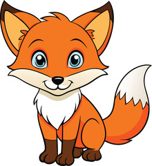 A cute fox illustration on white background