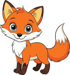 A cute fox illustration on white background