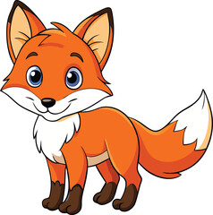 A cute fox illustration on white background