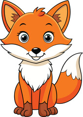 Obraz premium A cute fox illustration on white background