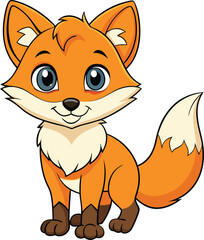 A cute fox illustration on white background