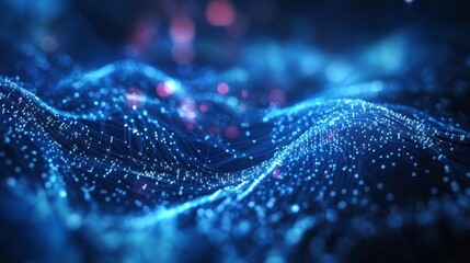 Fiber cable on tech background