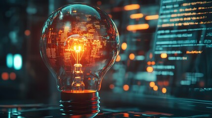 Bright idea for business growth. 