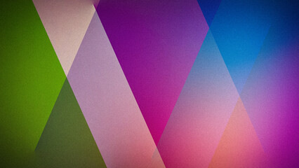 A vibrant abstract background with geometric shapes in rich shades of green, purple, pink, and blue, enhanced by a grainy texture. Ideal for 4K wallpapers, banners, and modern design projects