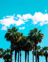 Heavenly Clouds Above, Majestic Palms Below, generative ai