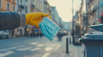 Obraz premium Mask waste for pandemic health