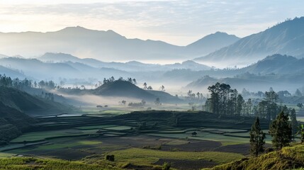 Early sunrise at Bromo crater in Java