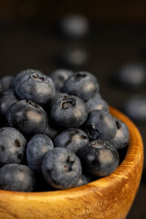 details of blueberries stacked in a bowl