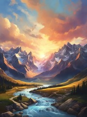 sunrise over the mountains