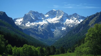 Fototapeta premium Pyrenean peaks, Tapla viewpoint, Selva Irati