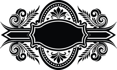 Set of Classic border vector silhouette 